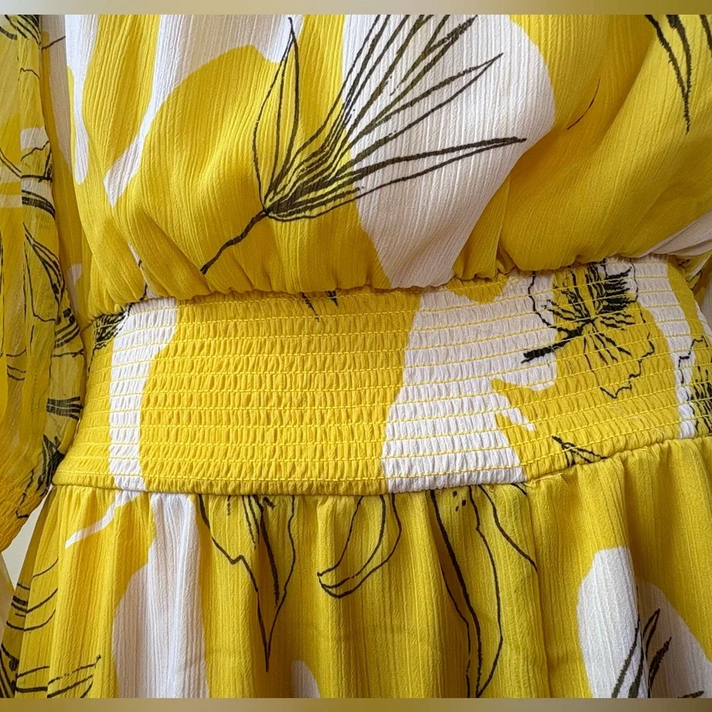 NWOT - Chico's - Yellow and White Floral Maxi Dress - SIZE 14 - Picture 9 of 16